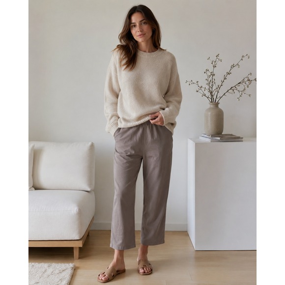Rita Row Pants - Rita Row Taupe Cropped Sweatpants Women's Large Minimalist Lounge Pants Spain